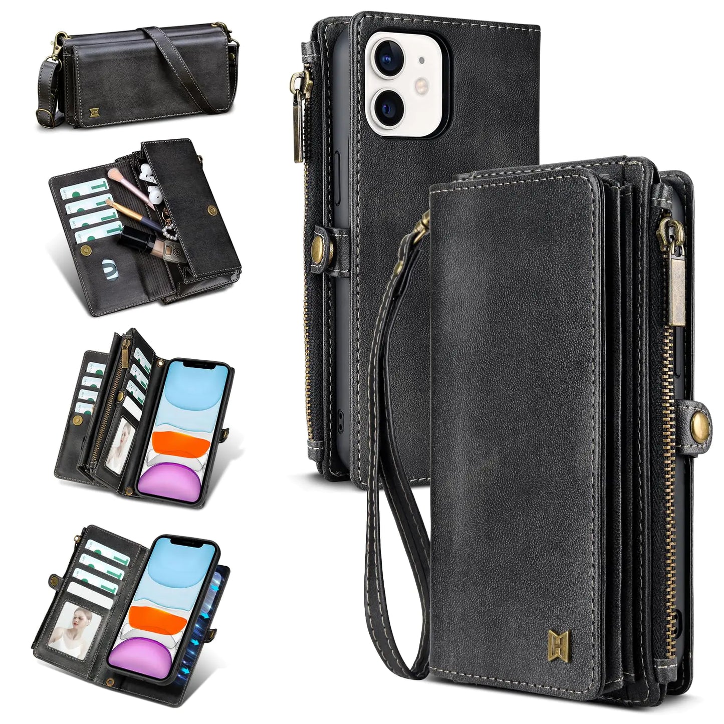 iPhone 13 Wallet Case (Holds Lipstick, Headphones, etc.)