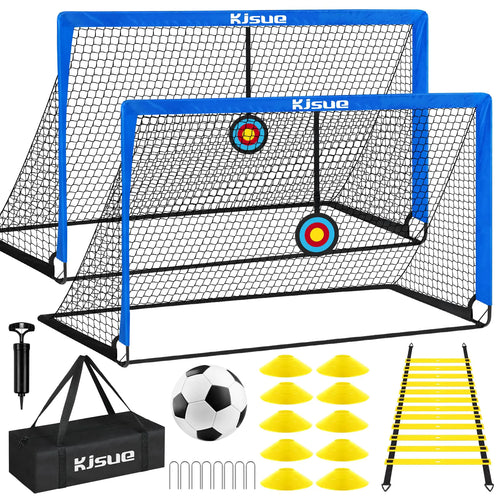 Kids Football Goal for Backyard Set of 2 5x3.6ft Portable Pop Up Goals