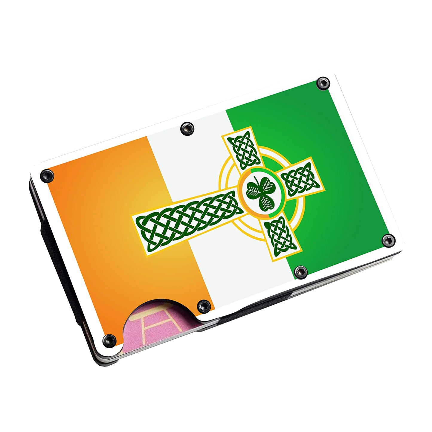 Irish Celtic Crest Ireland Aluminum/Stainless Steel Money Clip Wallet Credit Card Holder Accessories For Men Wallet With Money Clip And Credit Card Metal Wallets For Men