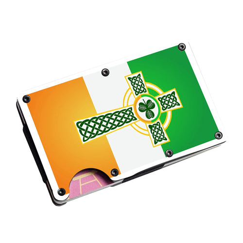 Irish Celtic Crest Ireland Aluminum/Stainless Steel Money Clip Wallet Credit Card Holder Accessories For Men Wallet With Money Clip And Credit Card Metal Wallets For Men