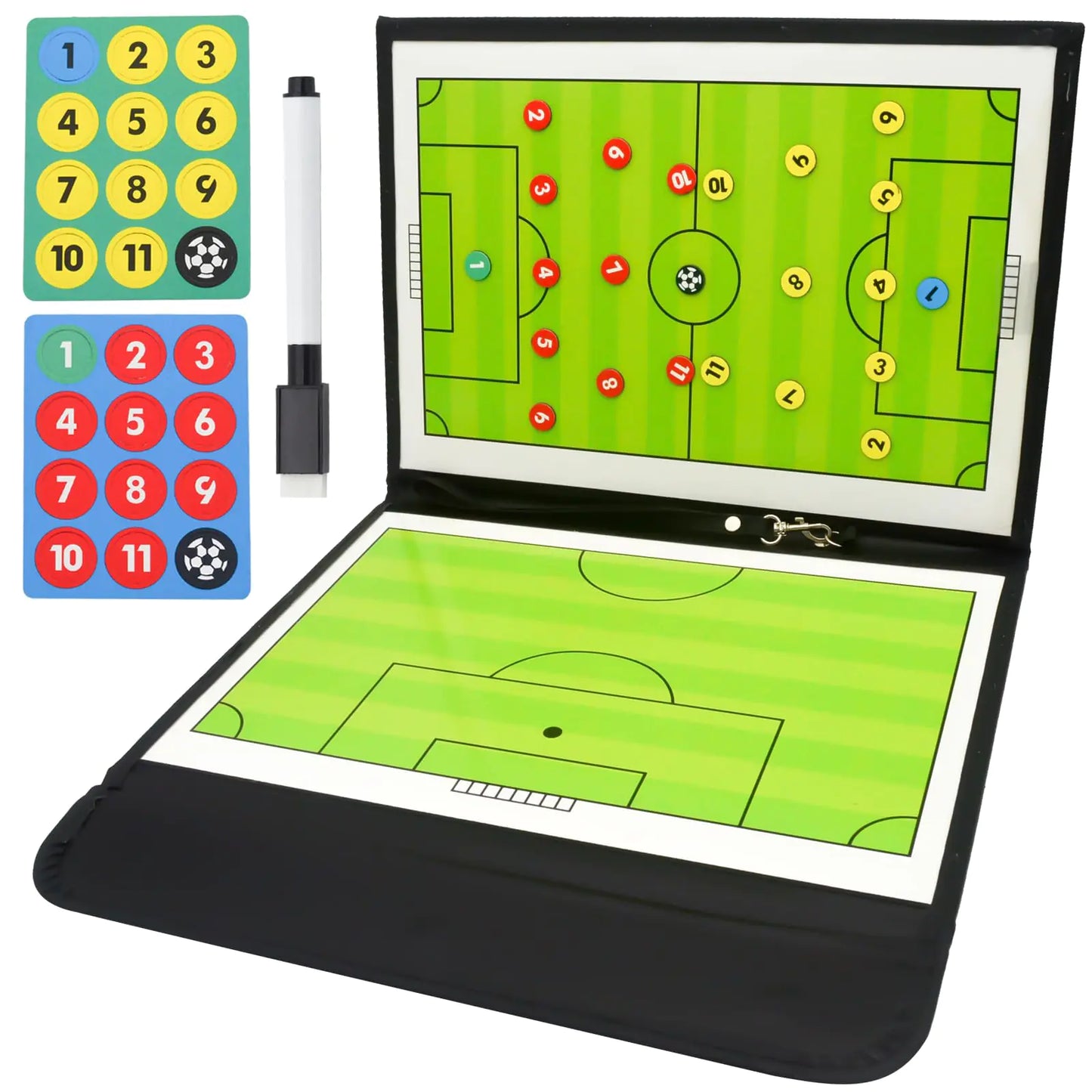 Football Coaching Board Magnetic with Dry Erase Marker Pen and Flip-Flop Bag