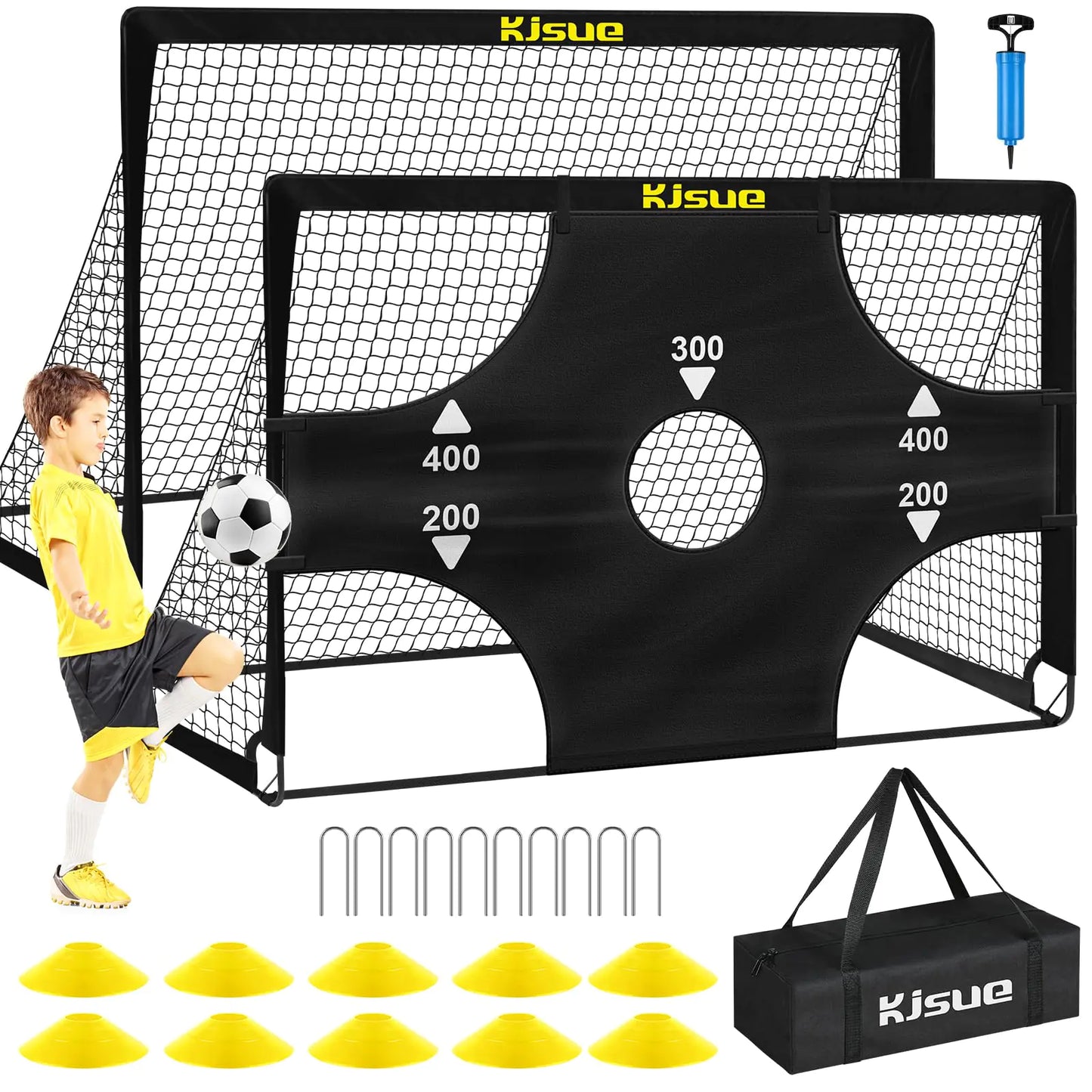 Kids Football Goals for Backyard Set 2 of 6x4ft