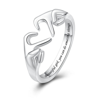 Sterling Silver Heart Claddagh Ring