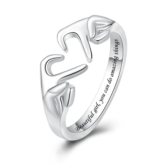 Sterling Silver Heart Claddagh Ring
