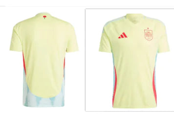 Spain Away Jersey 2024 - Yellow (Custom Jersey, One Piece) (Replica)